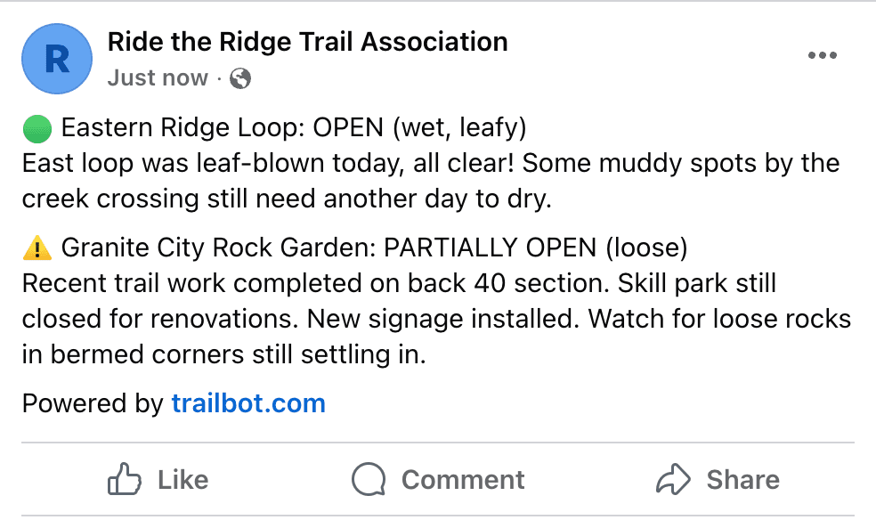 Facebook summary post